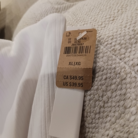 Victoria's Secret PINK Women's Rib Square Neck Active Dress White Size XL NWT - Picture 4 of 4